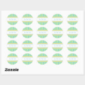 Groen Blauw & Geel Gestreepte Stickers (Vel)