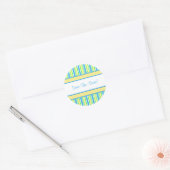 Groen Blauw & Geel Gestreepte Stickers (Envelop)