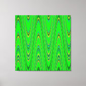 Groen Blauw Geel Modern Geometrisch Golfpatroon Canvas Afdruk (Voorkant)