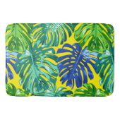 Groen Blauw Geel Zomer Tropische Bladeren Badmat (Voorkant)
