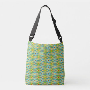 Groen Blauw Geometrisch Uniek Crossbody Tas