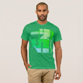 Groen Blauw Geometrische Abstracte Zuidwest Art Lo T-shirt (Voorkant volledig)