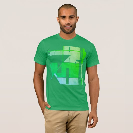 Groen Blauw Geometrische Abstracte Zuidwest Art Lo T-shirt (Voorkant volledig)