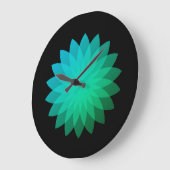 Groen blauw geometrische doorschijnende ventilator grote klok (Hoek)