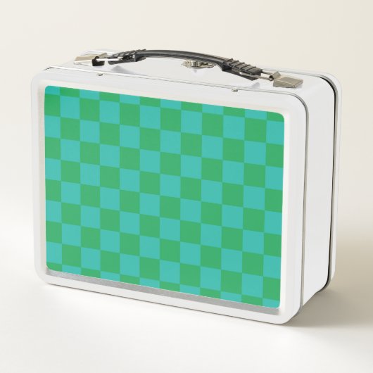 Groen blauw geruit Gingham patroon (Achterkant)