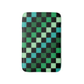 Groen blauw geruit Gingham patroon Badmat (Voorkant Verticaal)