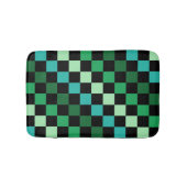 Groen blauw geruit Gingham patroon Badmat (Voorkant)