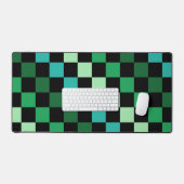 Groen Blauw Geruit Gingham Patroon Bureaumat (Keyboard & Muis)