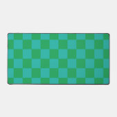 Groen blauw geruit Gingham patroon Bureaumat (Voorkant)