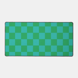 Groen blauw geruit Gingham patroon Bureaumat