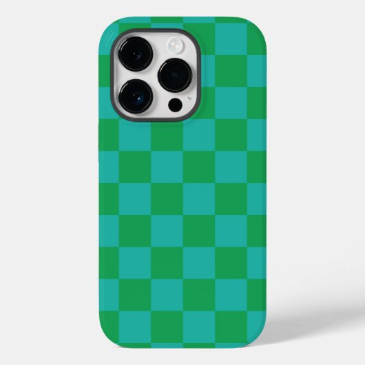 Groen blauw geruit Gingham patroon Case-Mate iPhone Case (Achterkant)