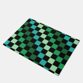 Groen blauw geruit Gingham patroon Deurmat (Schuin)