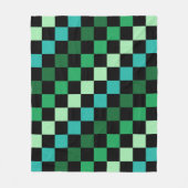 Groen blauw geruit Gingham patroon Fleece Deken (Voorkant)