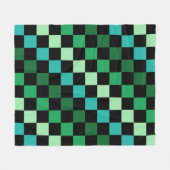 Groen blauw geruit Gingham patroon Fleece Deken (Voorkant (Horizontaal))