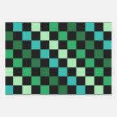 Groen blauw geruit Gingham patroon Inpakpapier Vel (Voorkant 3)