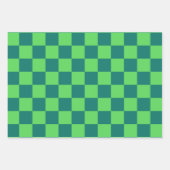 Groen blauw geruit Gingham patroon Inpakpapier Vel (Voorkant 2)