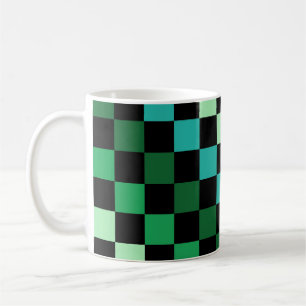 Groen blauw geruit Gingham patroon Koffiemok