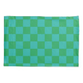 Groen blauw geruit Gingham patroon Kussensloop (Achterkant)