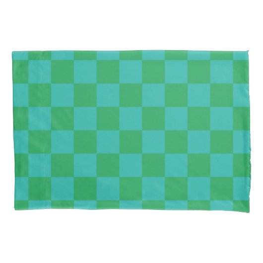 Groen blauw geruit Gingham patroon Kussensloop (Voorkant)