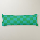 Groen blauw geruit Gingham patroon Lichaamskussen (Achterkant)