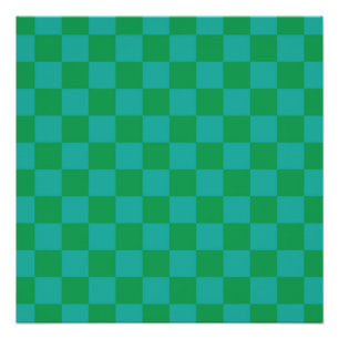 Groen blauw geruit Gingham patroon Perfect Poster