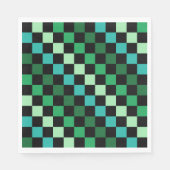 Groen blauw geruit Gingham patroon Servet (Voorkant)
