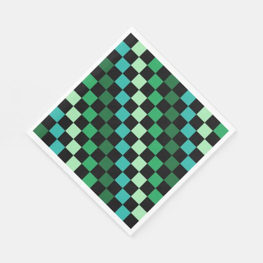 Groen blauw geruit Gingham patroon Servet (Hoek)