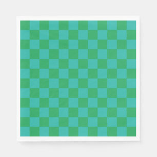 Groen blauw geruit Gingham patroon Servet