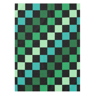 Groen blauw geruit Gingham patroon Tafelkleed