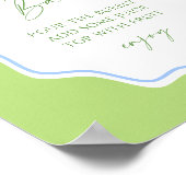 Groen blauw geschulpte Lijst Bridal Mimosa Bar Poster (Hoek)