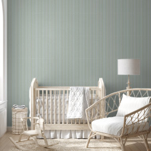 groen/blauw gestreept behang