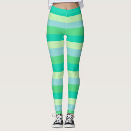 Groen/Blauw Gestreepte Leggings