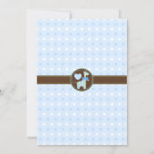 Groen Blauw Giraffe Baby Foto Geboorteaankondiging Aankondiging (Achterkant)