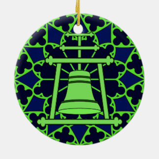 Groen/blauw Glas in lood Raincross Design Keramisch Ornament