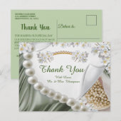 Groen, blauw, goud, ivoren zijde en zijkant Y Brie Briefkaart (Voorkant / Achterkant)