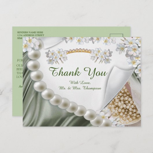 Groen, blauw, goud, ivoren zijde en zijkant Y Brie Briefkaart (Voorkant / Achterkant)