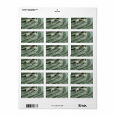 Groen, blauw, goud, ivorySilk en pareletiketten Etiket (Full Sheet)