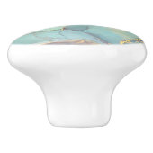 Groen Blauw Goud Marmer  Keramische Knop (Zijkant)