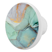Groen Blauw Goud Marmer  Keramische Knop (Rechts)