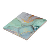Groen Blauw Goud Marmer  Tegeltje (Zijkant)
