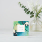 Groen blauw goud waterverf inkt visitekaartje (Staand voorkant)