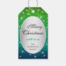 Groen Blauw Gradiënt Glitter Vonk Sterren Kerstmis