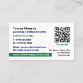 Groen & Blauw grasmaaier, grasmaaier Visitekaartje (Achterkant)