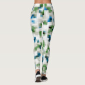 Groen blauw grijs wit Abstract patroon Leggings (Achterkant)