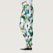Groen blauw grijs wit Abstract patroon Leggings (Links)