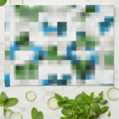 Groen blauw grijs wit Abstract patroon Theedoek (Gevouwen)