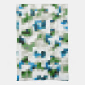 Groen blauw grijs wit Abstract patroon Theedoek (Verticaal)