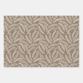 Groen & Blauw Hand-getrokken Kerstmis dennenboom b Inpakpapier Vel