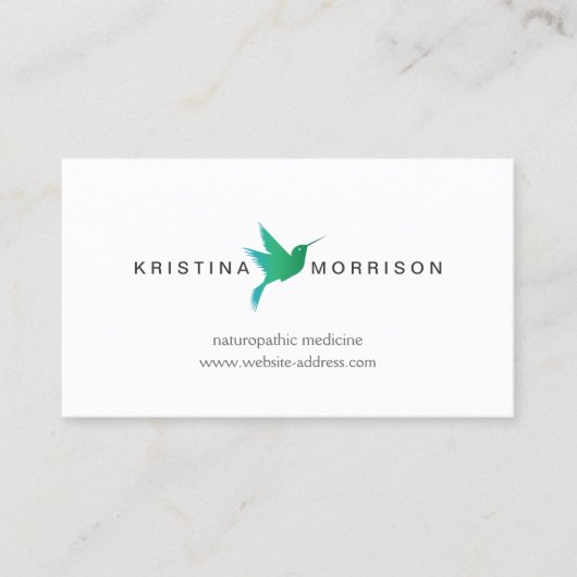 Groen/Blauw Hummingbird Logo Visitekaartje (Voorkant)