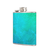 Groen Blauw Ijs Abstracte Kunst Heupfles (Links)